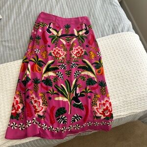 Farm Rio pink midi skirt.